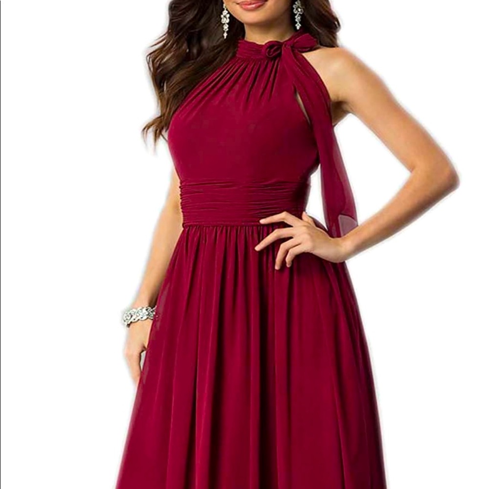 Beautiful long burgundy color dress